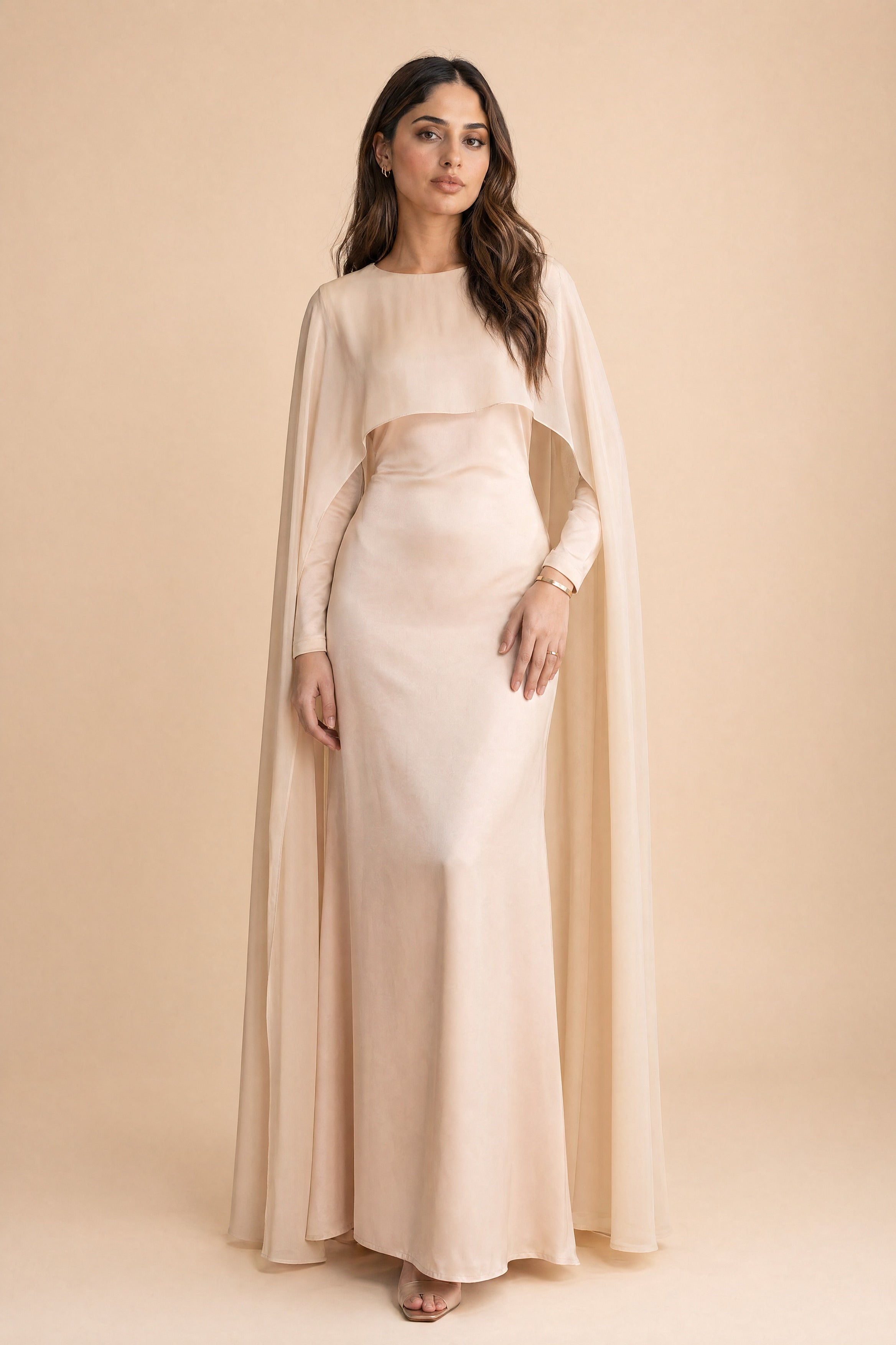 sachin and babi light blue dress Dusty Blue Modest Dress – Dressline Arabia main image 0