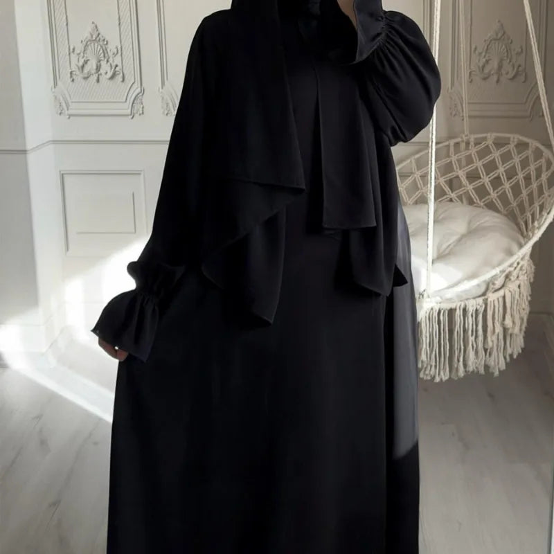 Women's Layered Abaya with Matching Hijab