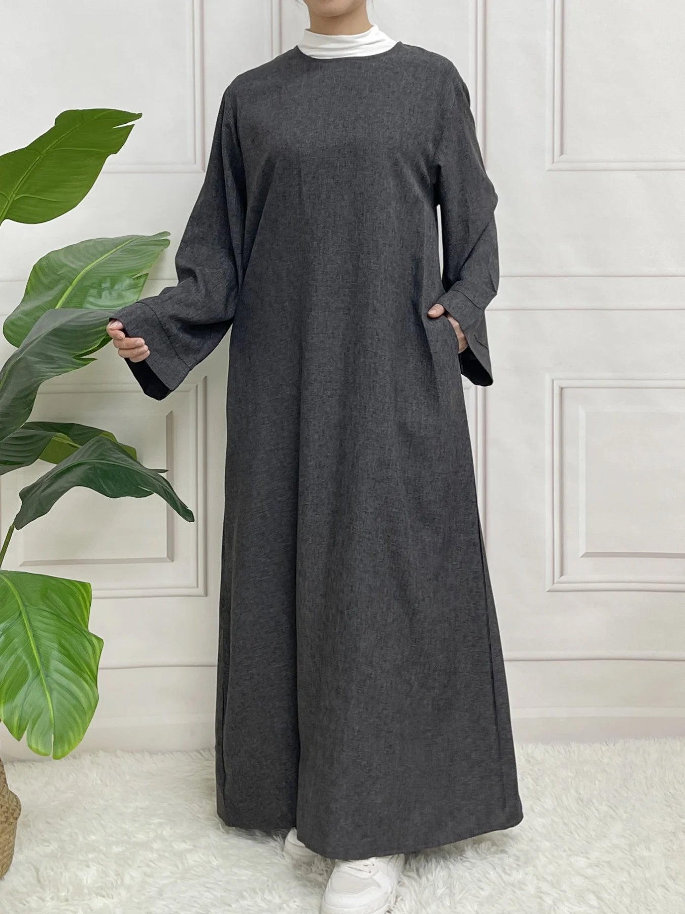 Modest Long Sleeve Belted Abaya