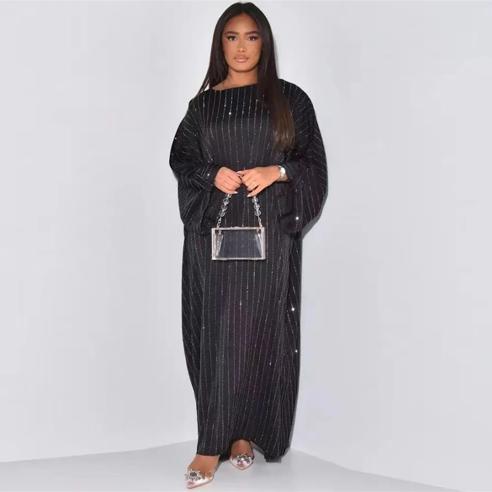 Women's Striped Evening Abaya