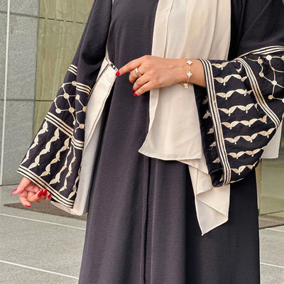 Kimono with Keffiyeh Embroidery