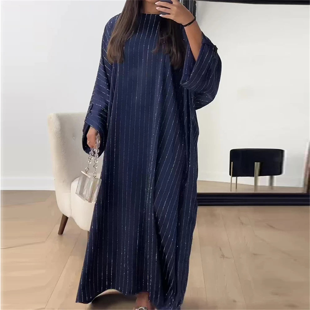 Women's Striped Evening Abaya