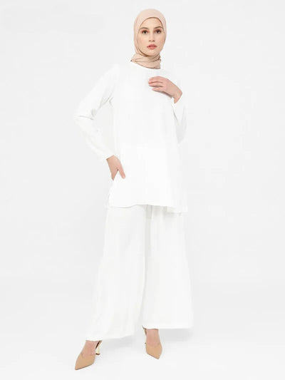 White Modest Two-Piece Set