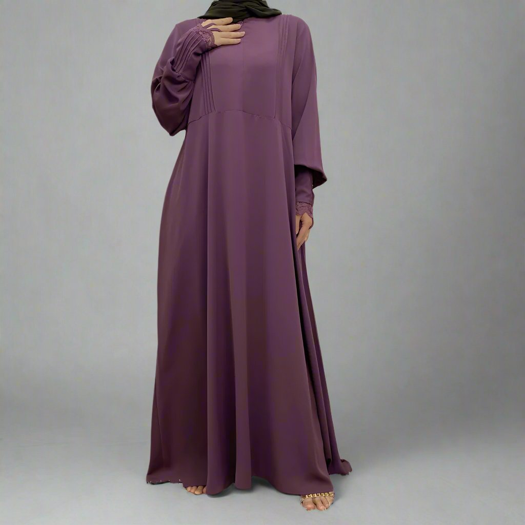 Abaya with Pleated Sleeves