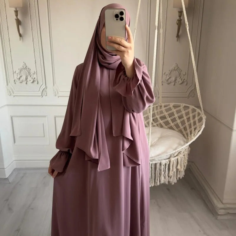 Women's Layered Abaya with Matching Hijab