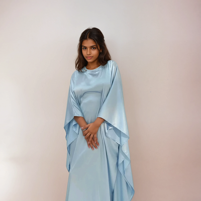 Modest Satin Butterfly Dress