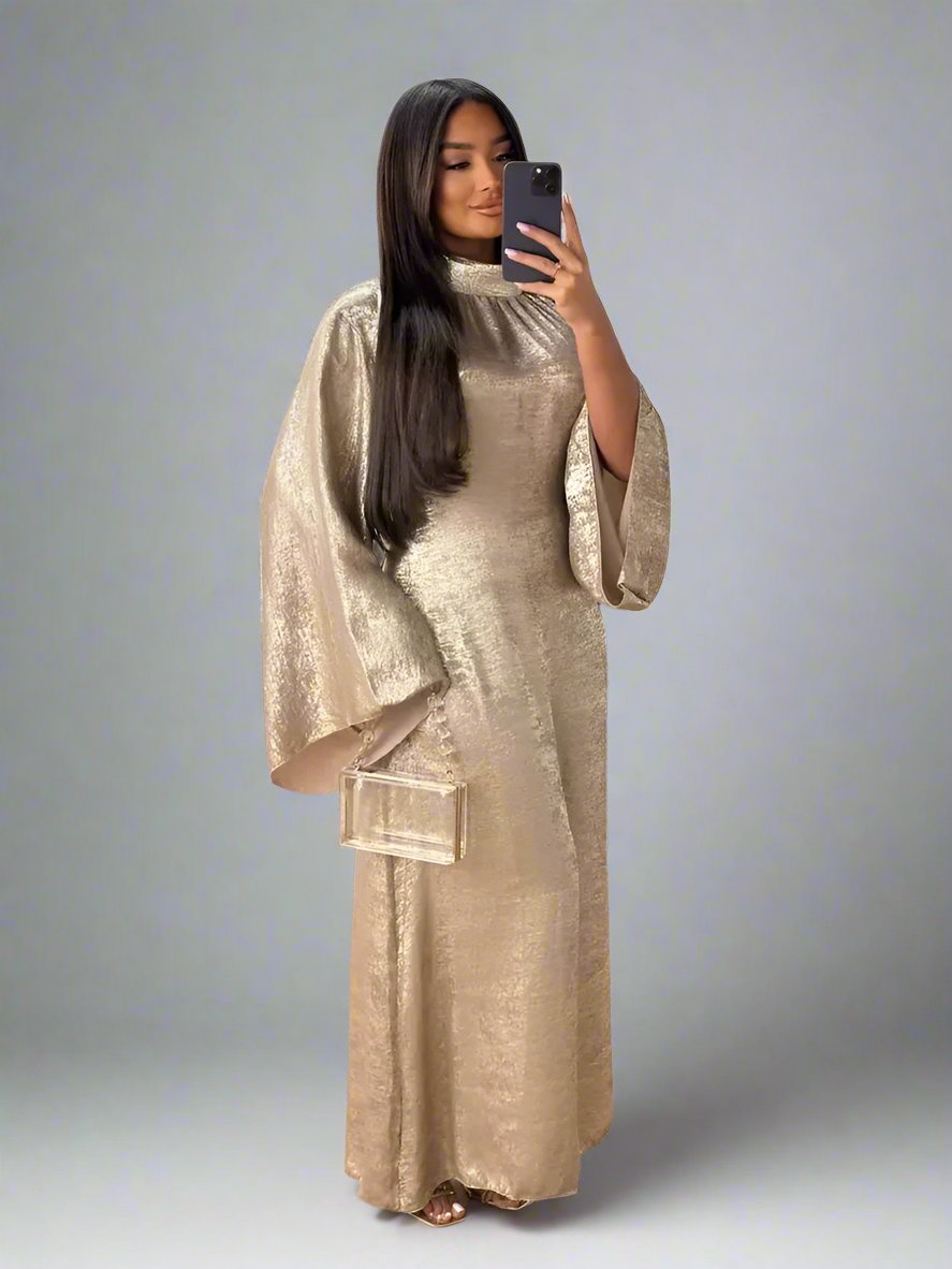 Beige Elegance Abaya Dress