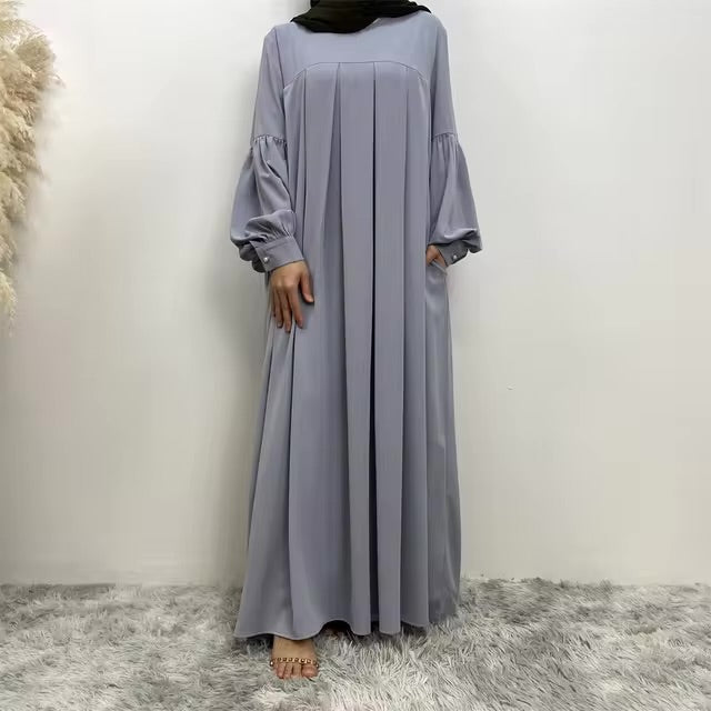 Classic Pleated Abaya Dress