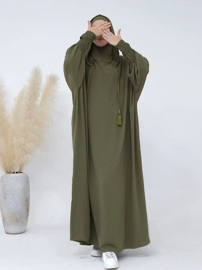 Modest Dress with Integrated Hijab