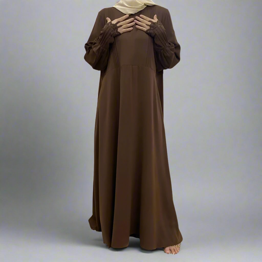 Abaya with Pleated Sleeves