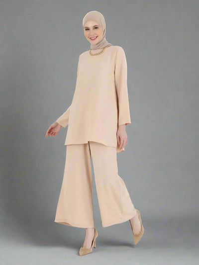 Beige Modest Two Piece set