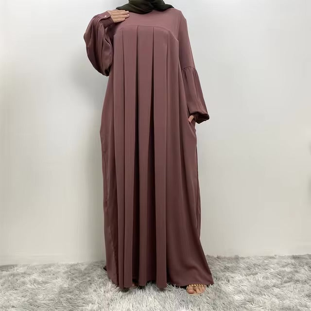 Classic Pleated Abaya Dress