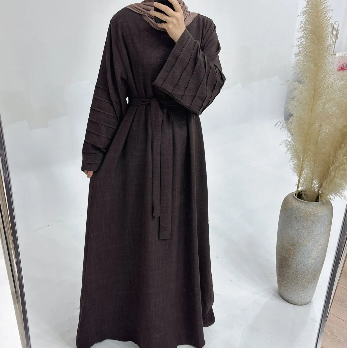 Modest Women's Abaya with Layered Sleeves