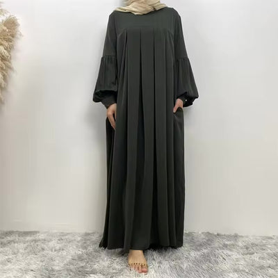 Classic Pleated Abaya Dress