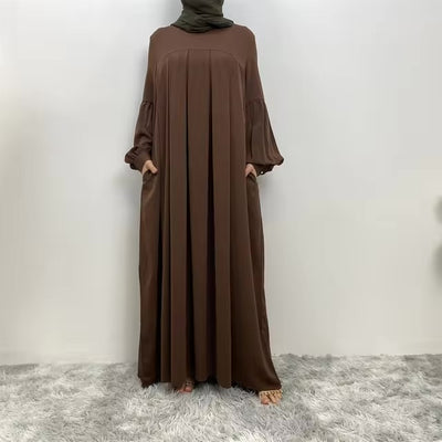 Classic Pleated Abaya Dress