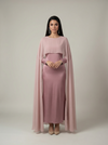 Modest Chiffon Maxi Dress - Evening Dress - Pink