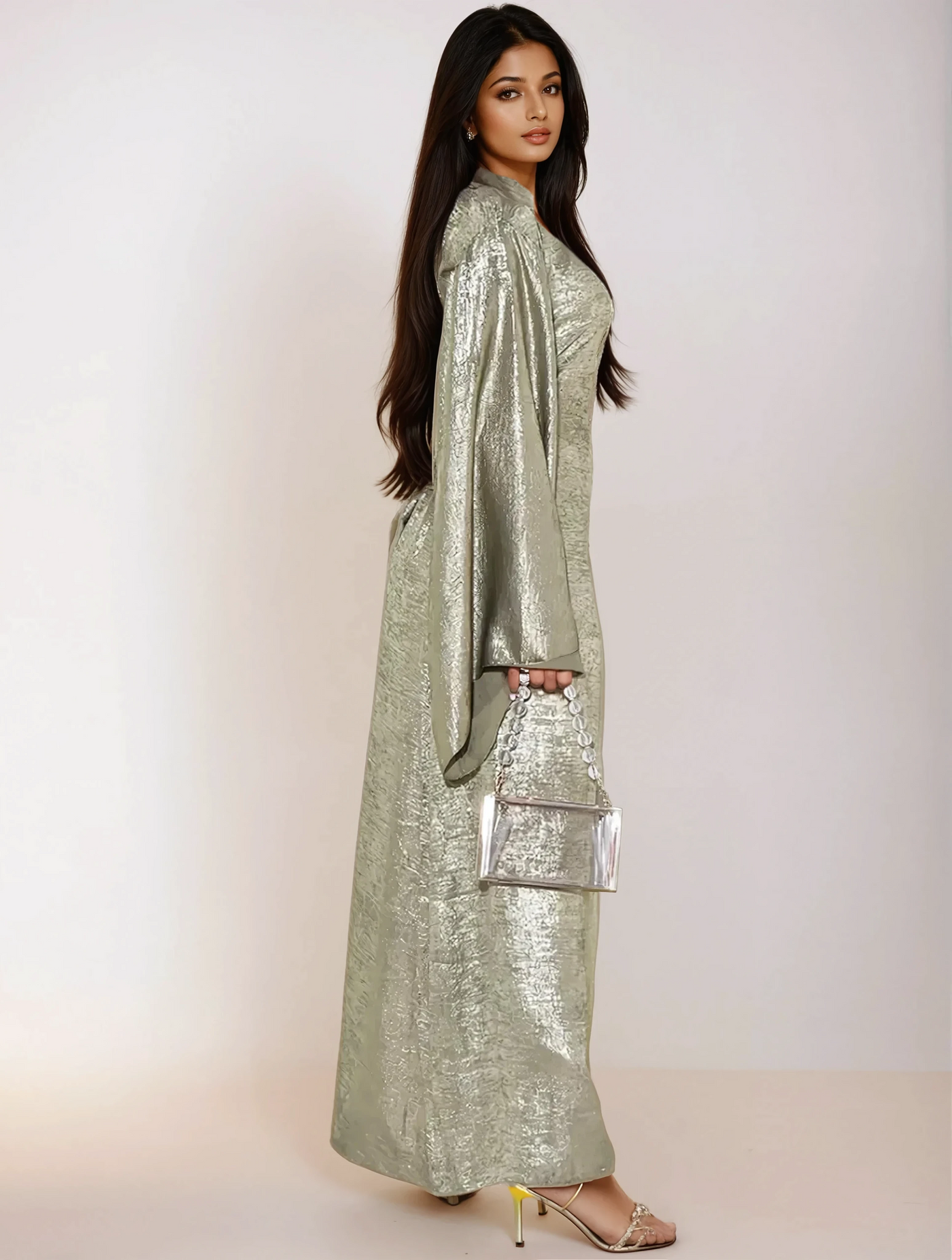 Light Green Elegance Abaya Dress