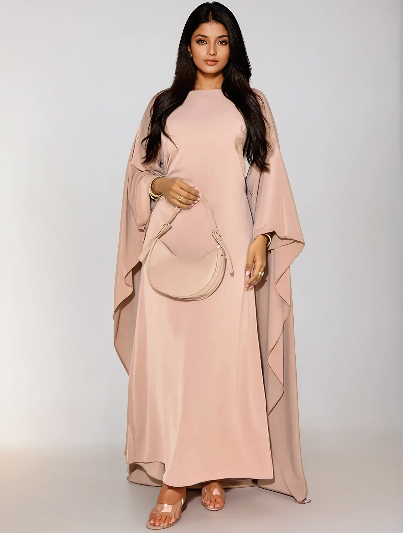 Modest Batwing Sleeve Maxi Dress