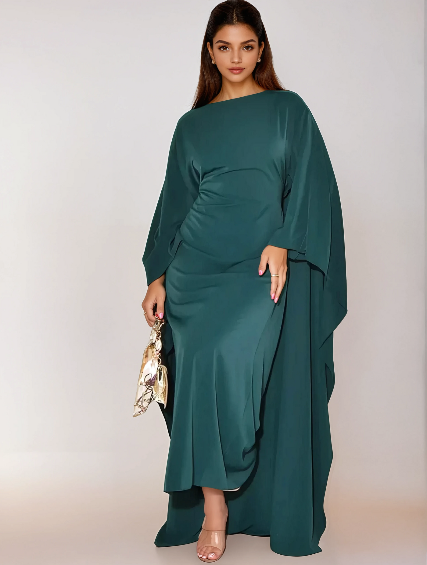 Modest Batwing Sleeve Maxi Dress