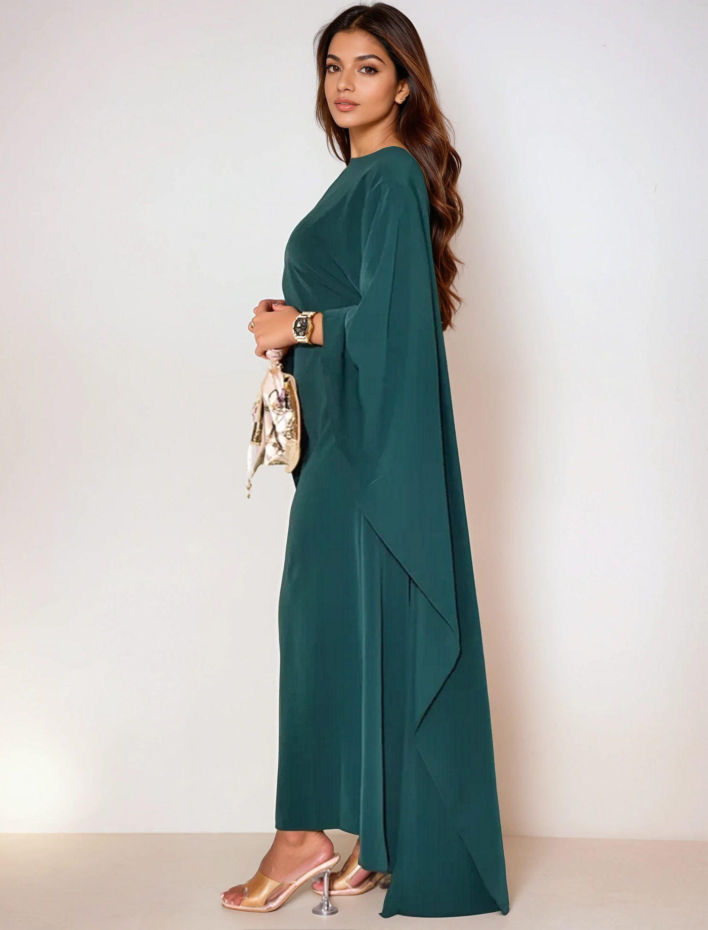 Modest Batwing Sleeve Maxi Dress