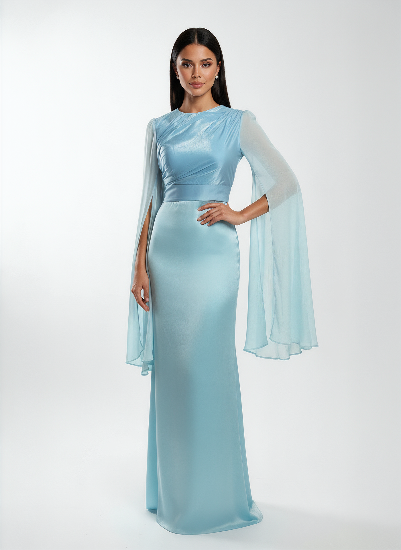Modest Luxe Satin Gown