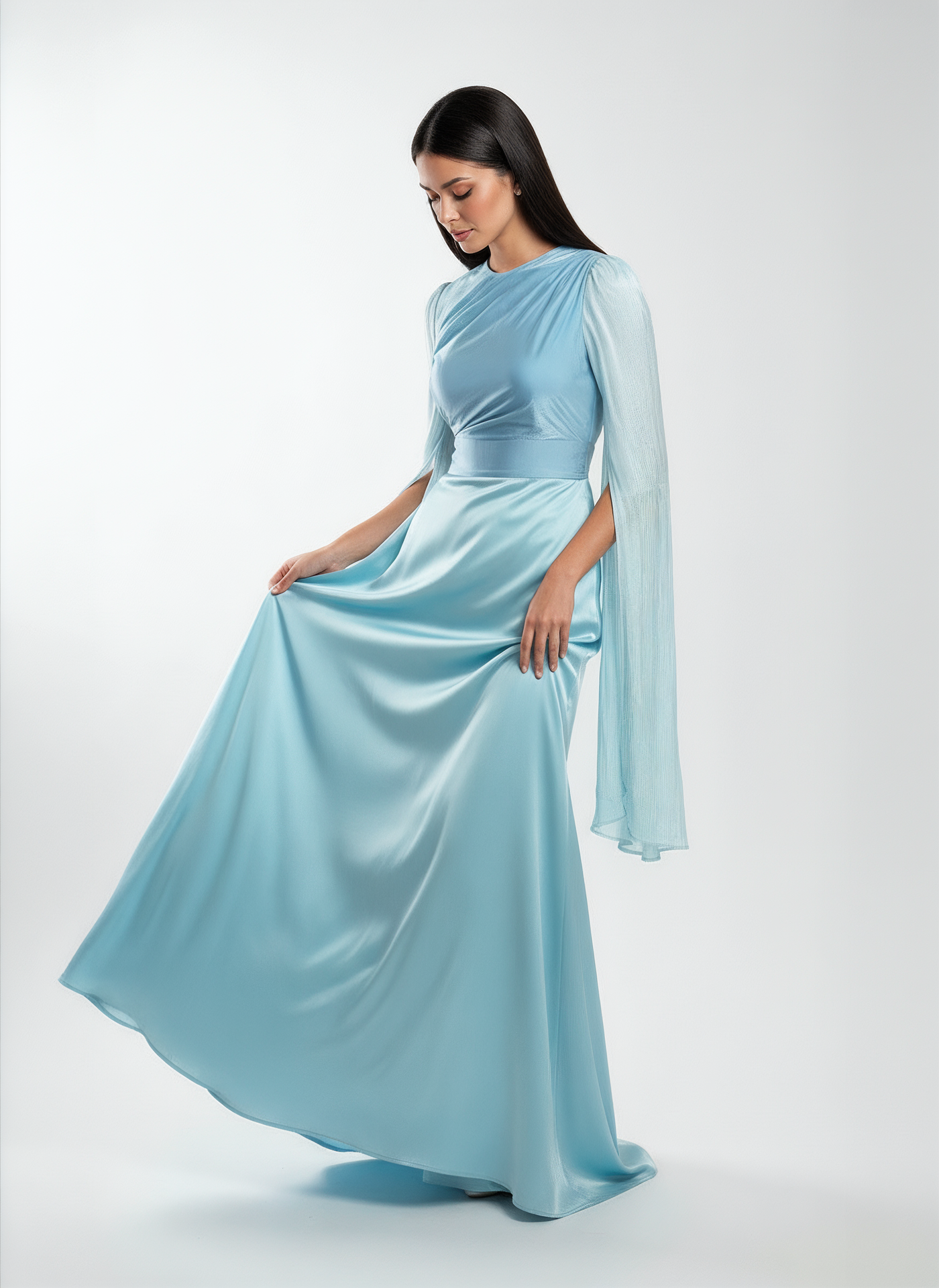 Modest Luxe Satin Gown