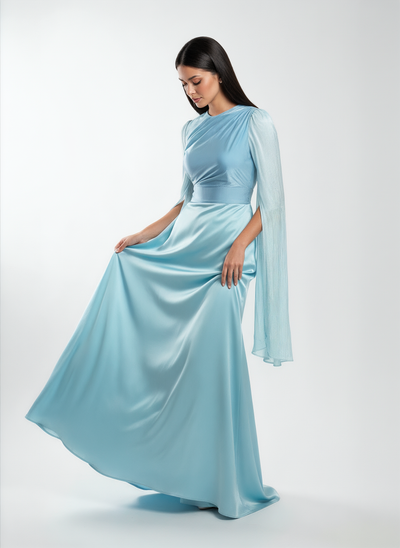 Modest Luxe Satin Gown