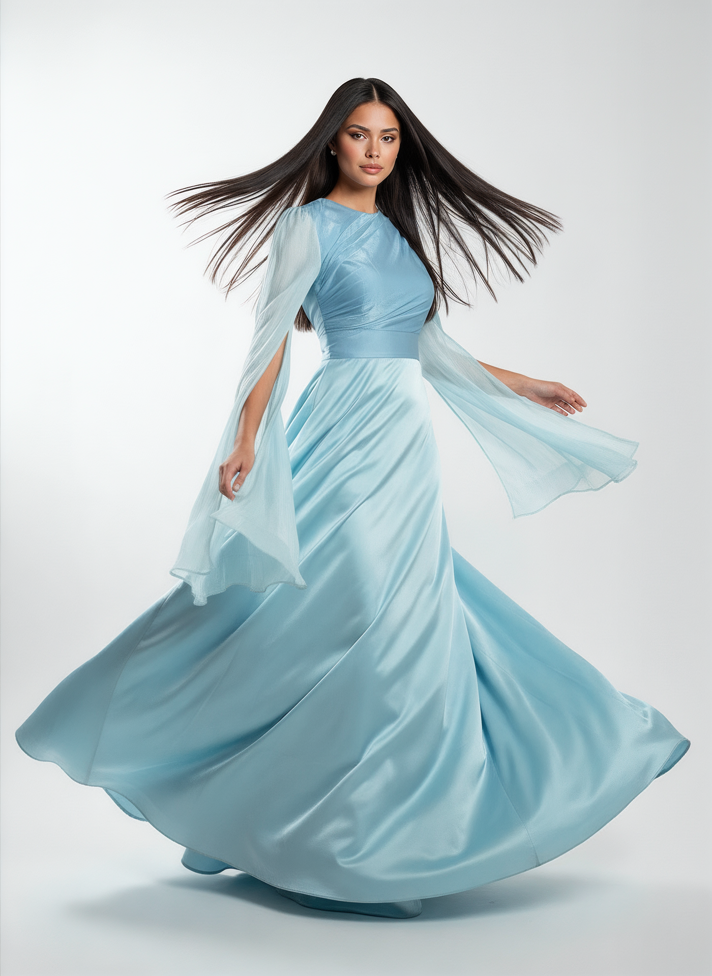 Modest Luxe Satin Gown