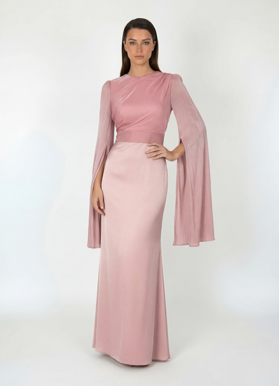 Modest Luxe Satin Gown