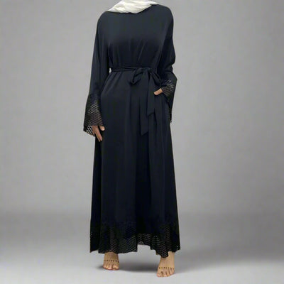 Abaya with Lace Detailing