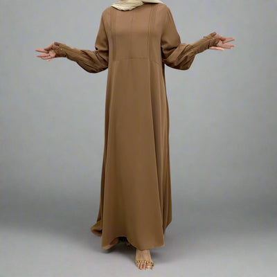 Abaya with Pleated Sleeves