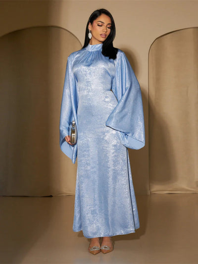 Sky Blue Elegance Abaya Dress