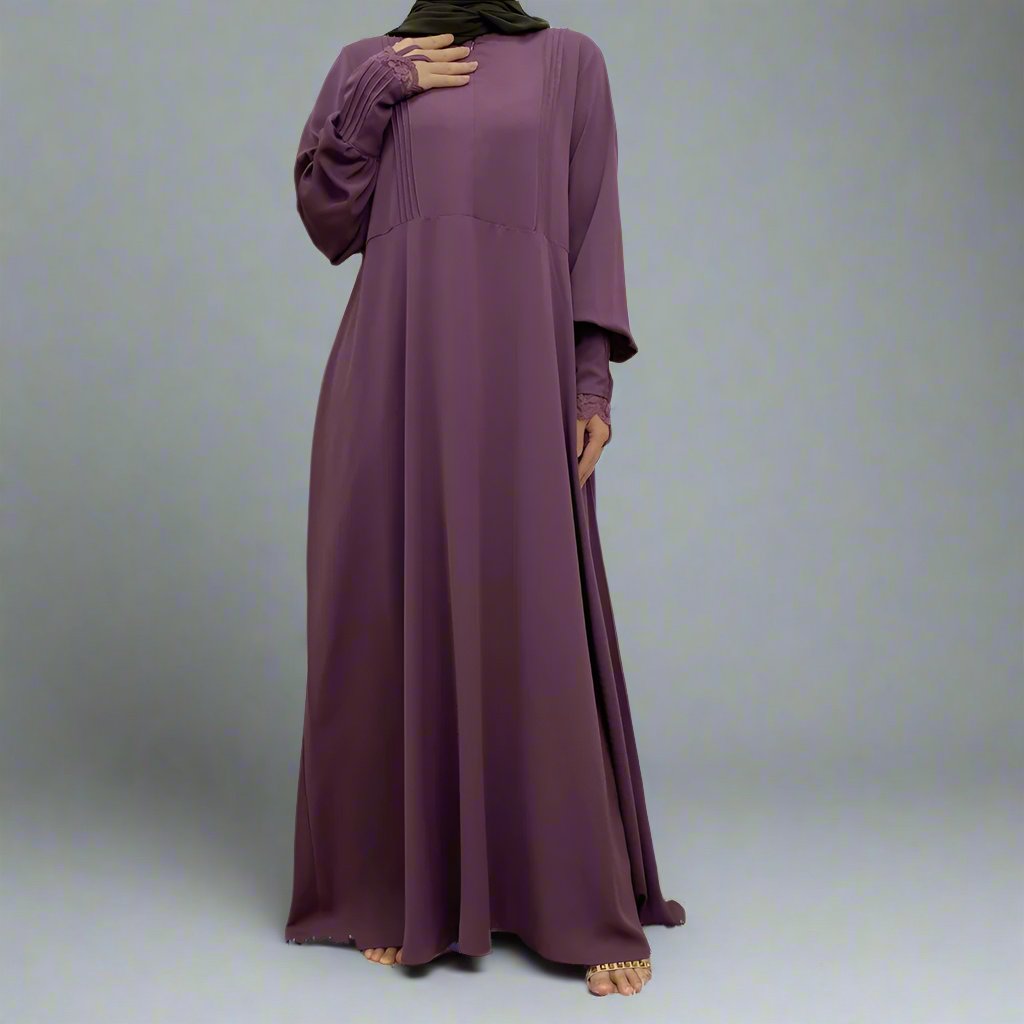 Abaya with Pleated Sleeves