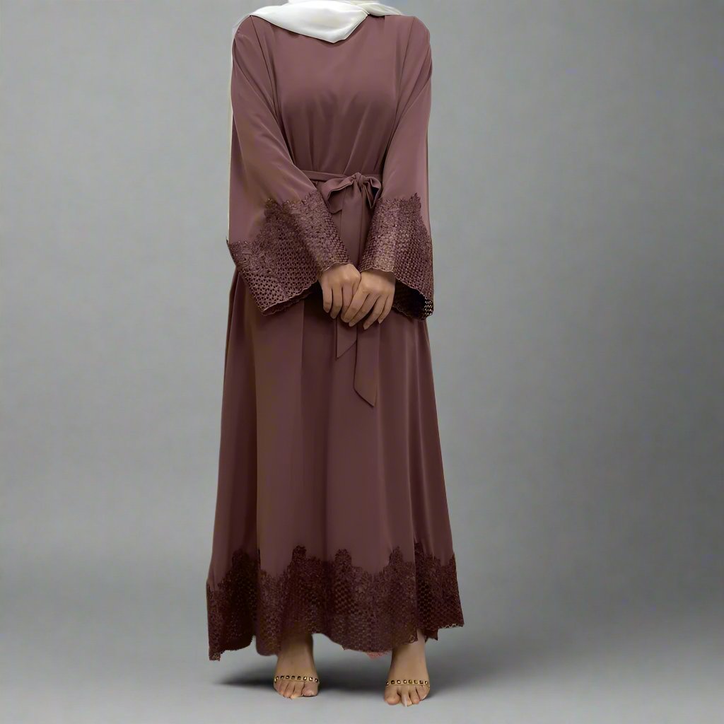 Abaya with Lace Detailing