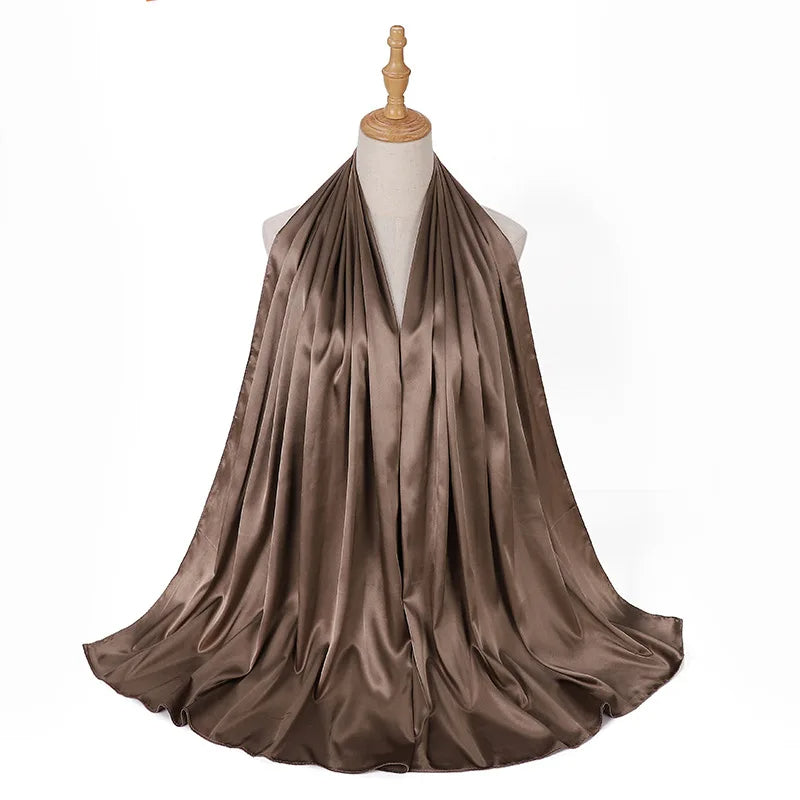 Satin Hijab DARK BROWN