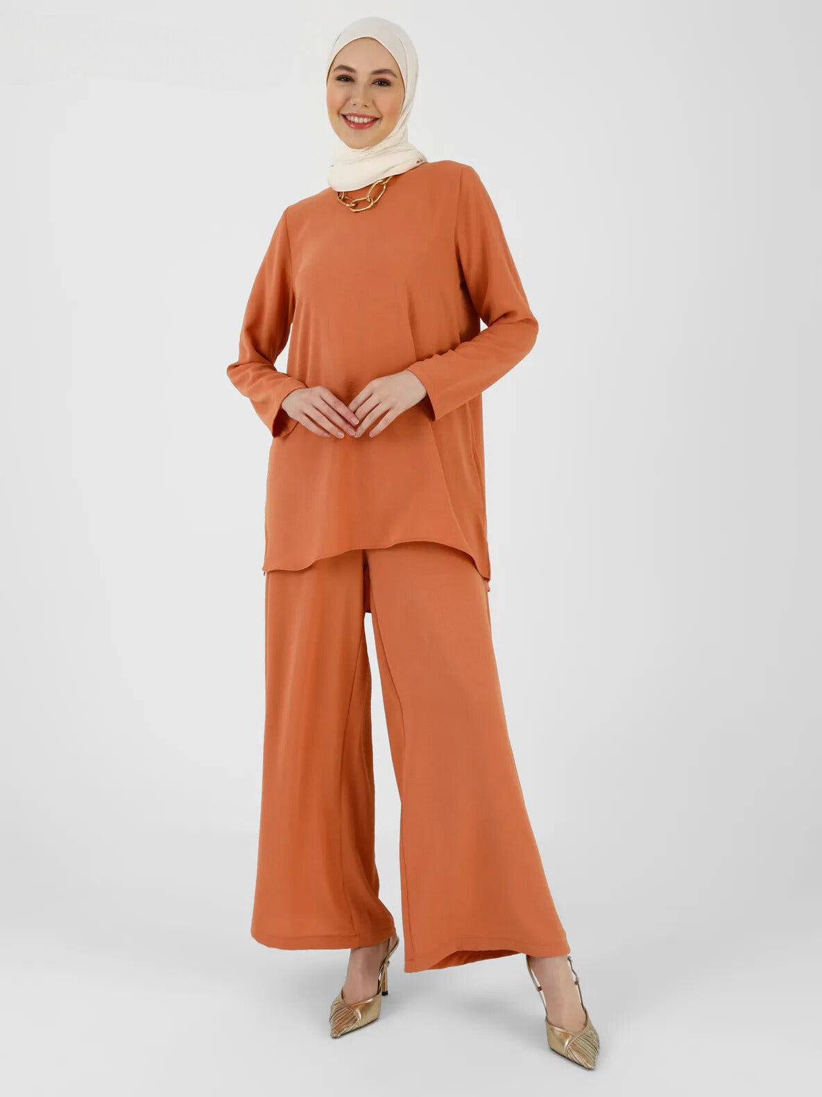 Orange Modest Two Piece Set