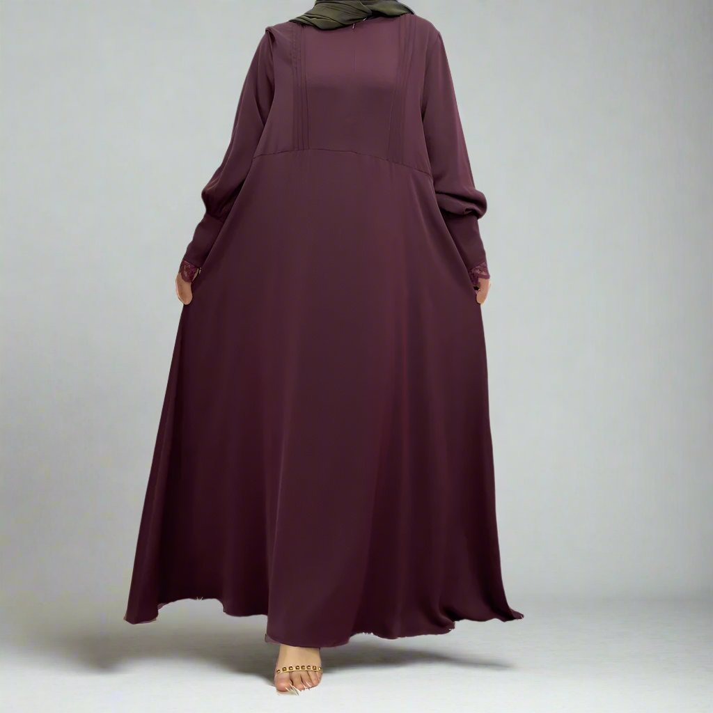 Abaya with Pleated Sleeves