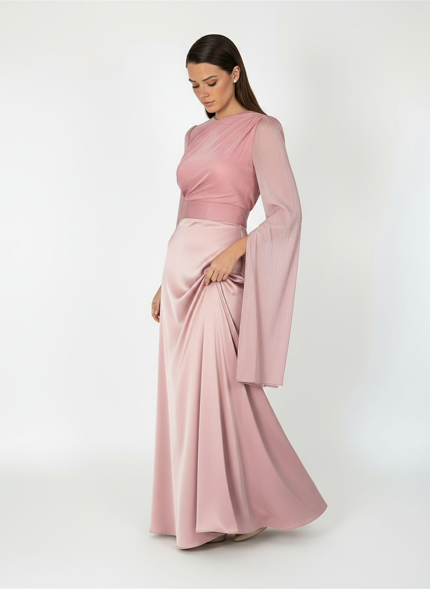 Modest Luxe Satin Gown