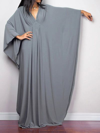 Cotton Bat-Sleeve Dress