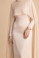 Yasmine - Beige — hijab styling, waist jewelry hero