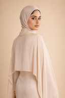 Yasmine - Beige — hijab styling, bust profile portrait
