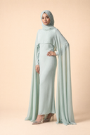 Yasmine - Mint — hijab styling, three quarter front