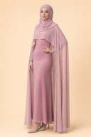 Yasmine - Pink — hijab styling, three quarter front