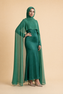 Yasmine - Emerald — hijab styling, three quarter front
