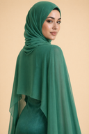 Yasmine - Emerald — hijab styling, bust profile portrait