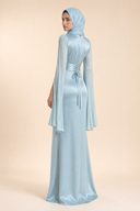 Mariya - Aquatic Blue — hijab styling, three quarter back