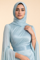 Mariya - Aquatic Blue — hijab styling, bodice closeup