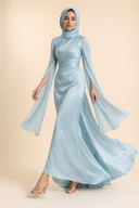 Mariya - Aquatic Blue — hijab styling, skirt motion