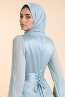 Mariya - Aquatic Blue — hijab styling, bust profile portrait