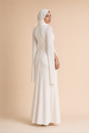 Mariya - White — hijab styling, three quarter back
